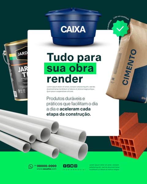 LOJA MATERIAL DE CONSTRUÇÃO SOCIAL MEDIA PSD EDITÁVEL 2