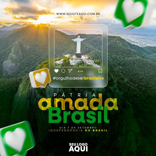 FEED QUADRADO - DIA DA INDEPENDÊNCIA DO BRASIL | SOCIAL MEDIA | PSD EDITÁVEL