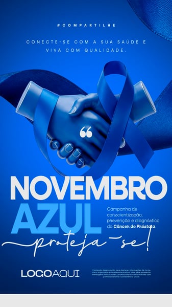 NOVEMBRO AZUL CONSCIENTIZAÇÃO SAÚDE HOMEM SOCIAL MEDIA FLYER PSD EDITÁVEL STORY