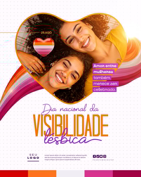 DIA NACIONAL DA VISIBILIDADE LÉSBICA 29 DE AGOSTO SOCIAL MEDIA PSD EDITÁVEL 6