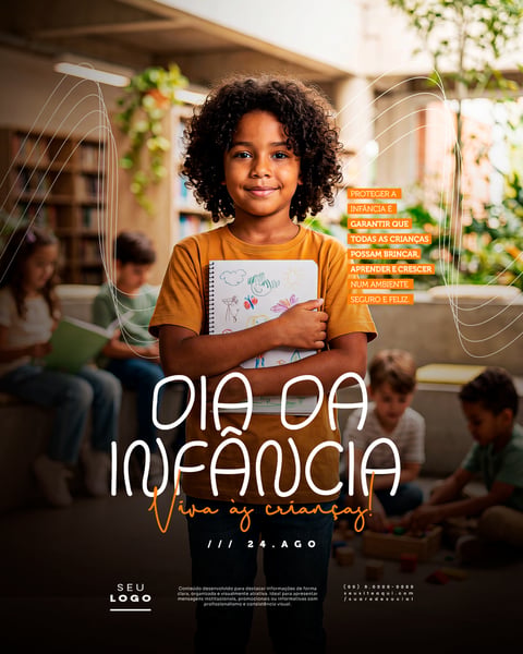 DIA DA INFÂNCIA 24 DE AGOSTO SOCIAL MEDIA PSD EDITÁVEL