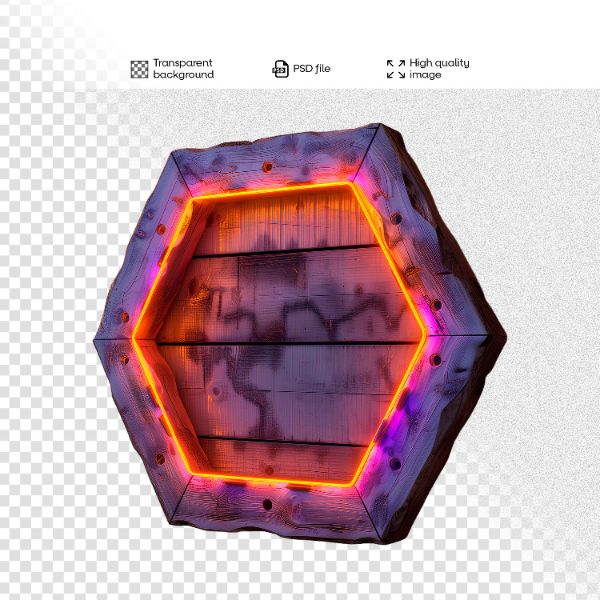 ELEMENTO DE MADEIRA COM LUZES | 3D | PARA COMPOSIÇÃO | IMAGEM SEM FUNDO