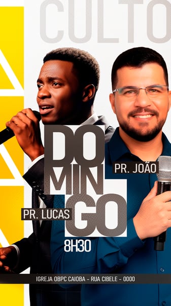FLYER GOSPEL CULTO DOMINGO PSD STORY 5