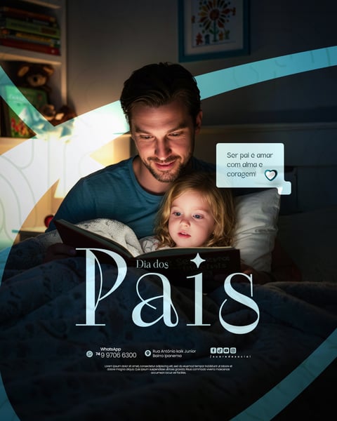 DIA DOS PAIS AGOSTO PAI - FLYER SOCIAL MEDIA PSD EDITÁVEL