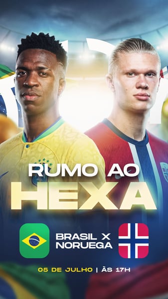 FLYER BRASIL RUMO AO HEXA STORIES PSD EDITÁVEL