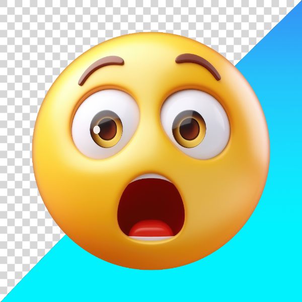 EMOJI DE ROSTO SURPRESO COM BOCA ABERTA PNG