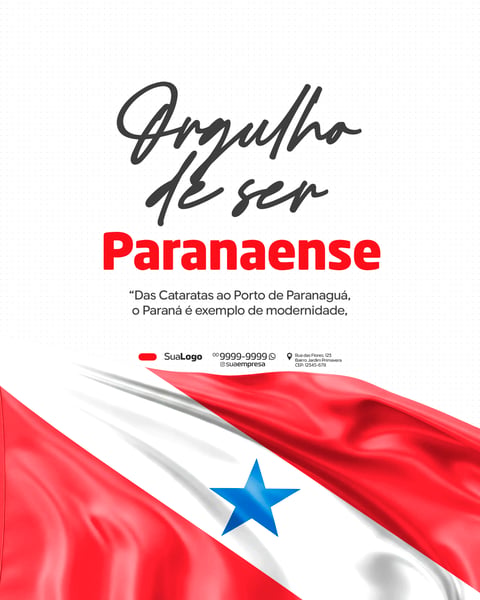 ORGULHO DE SER PARANAENSE SOCIAL MEDIA PSD EDITÁVEL