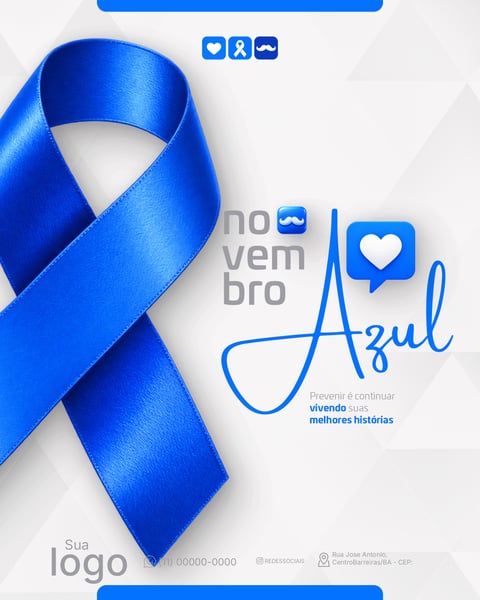 NOVEMBRO AZUL MÊS DE COMBATE AO CÂNCER DE PRÓSTATA SOCIAL MEDIA PSD EDITÁVEL 8