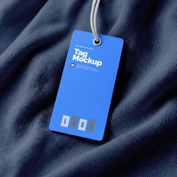 ETIQUETA DE ROUPA PSD EDITÁVEL MOCKUP