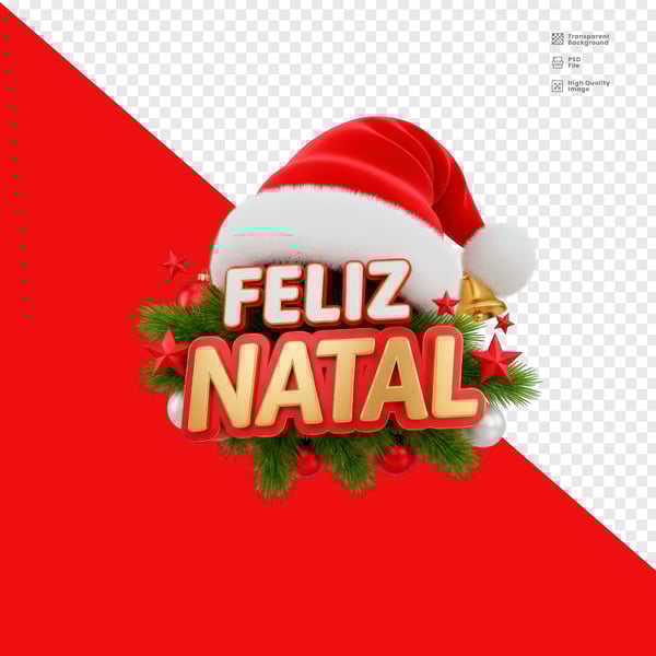 SELO 3D FELIZ NATAL PSD EDITÁVEL 4