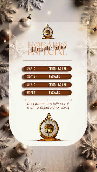 HORÁRIO ESPECIAL FIM DE ANO