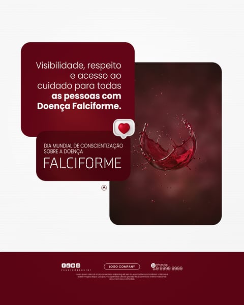 DIA MUNDIAL DE CONSCIENTIZAÇÃO SOBRE A DOENÇA FALCIFORME SOCIAL MEDIA PSD EDITÁVEL 1