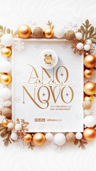 FELIZ ANO NOVO REVEILLON BOAS FESTAS SOCIAL MEDIA PSD EDITÁVEL