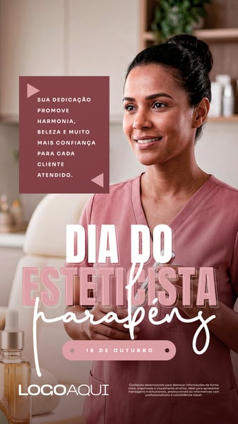 DIA DO ESTETICISTA PROFISSIONAL SOCIAL MEDIA FLYER PSD EDITÁVEL STORY