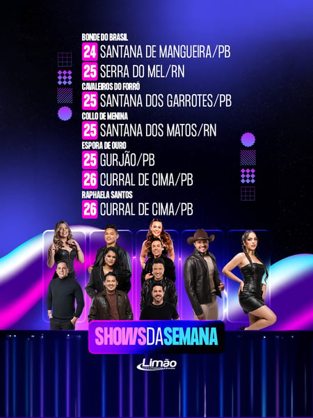 SHOWS DA SEMANA - ARTISTAS