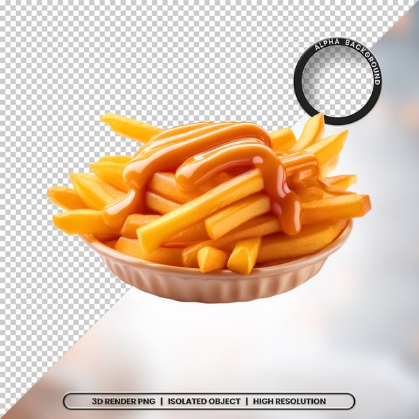 3D RENDER BATATA FRITA ELEMENTO ÍCONE PSD PNG 11