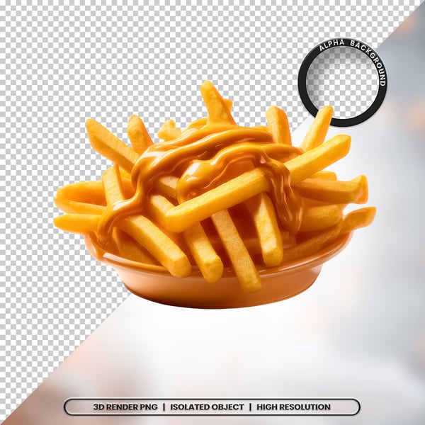 3D RENDER BATATA FRITA ELEMENTO ÍCONE PSD PNG 8