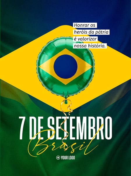 7 de Setembro INDEPENDÊNCIA BRASIL SOCIAL MEDIA FLYER PSD EDITÁVEL