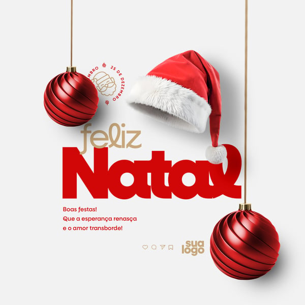 Feliz Natal Post Social Media PSD Editável