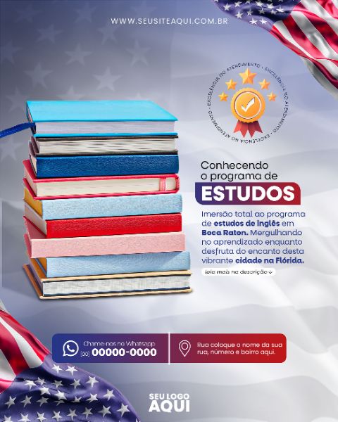 FEED VERTICAL - VISTO AMERICANO | INTERCÂMBIO | PSD EDITÁVEL