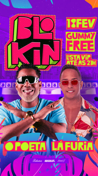 FLYER EVENTO CARNAVAL O POETA E LA FÚRIA BLOKIN STORIES PSD EDITÁVEL
