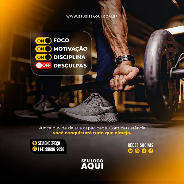 ACADEMIA - CROSS FIT - FITNESS | SOCIAL MEDIA | PSD EDITÁVEL