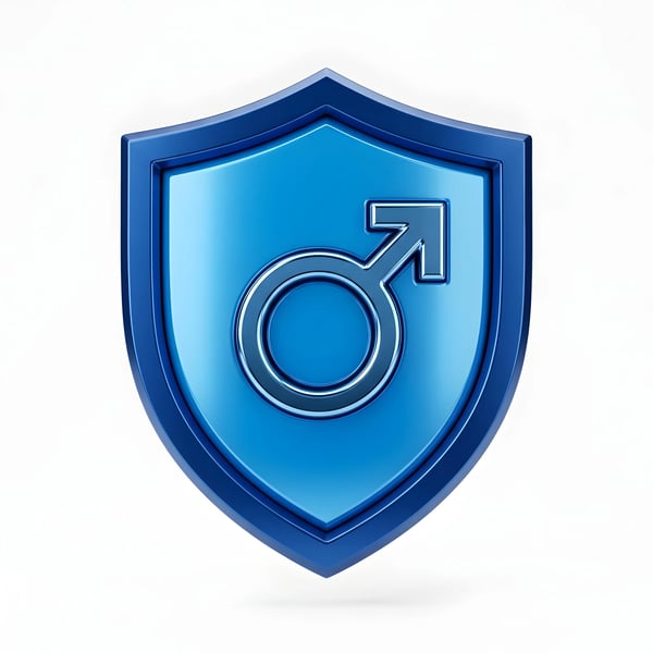 BLUE PROTECTIVE SHIELD MALE HEALTH SYMBOL