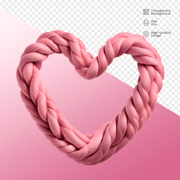 DIA DA MULHER -  ELEMENTO 3D  CORAÇÃO DE LÃ PARA COMPOSIÇÃO