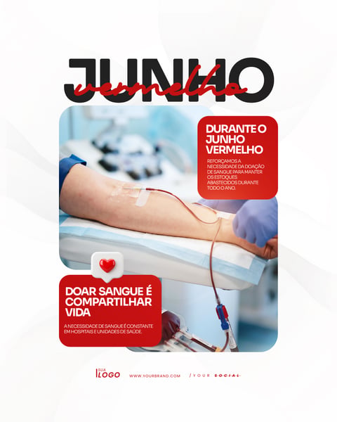 JUNHO VERMELHO CAMPANHA DOAÇÃO DE SANGUE SOCIAL MEDIA PSD EDITÁVEL 4
