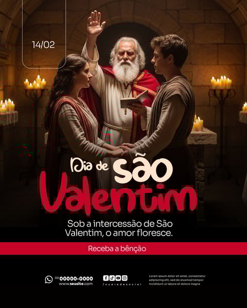 DIA DE SÃO VALENTIM 14 DE FEVEREIRO SOCIAL MEDIA PSD EDITÁVEL 007