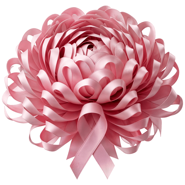PINK RIBBON FLOWER SCULPTURE FEATURING INTRICATE PETALS