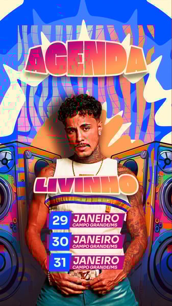 FLYER EVENTO SHOW AGENDA MC LIVINHO PSD STORY 82