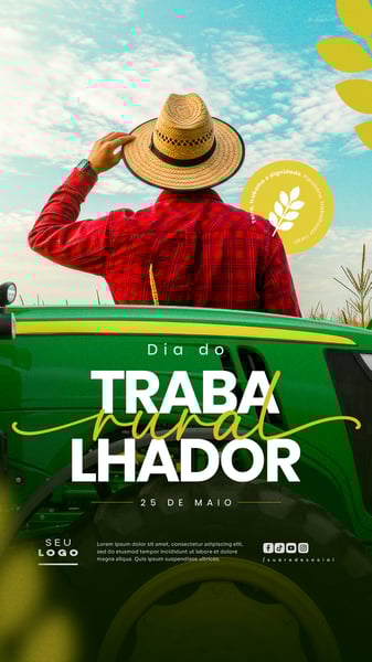 DIA DO TRABALHADOR RURAL 25 DE MAIO SOCIAL MEDIA EDITÁVEL STORY