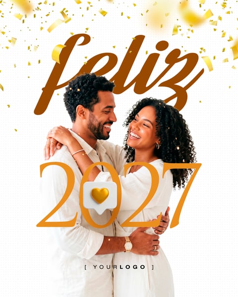 FELIZ 2027 CASAL ANO NOVO SOCIAL MEDIA PSD EDITÁVEL