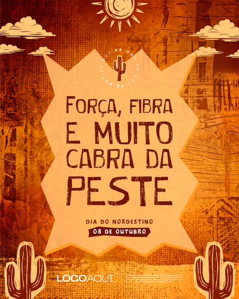 DIA DO NORDESTINO CABRA DA PESTE SOCIAL MEDIA FLYER PSD EDITÁVEL