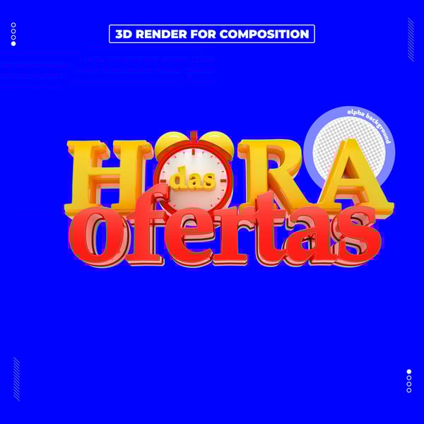 SELO 3D HORA DAS OFERTAS PARA COMPOSIÇÃO