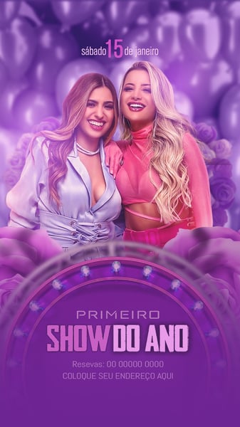 FLYER EVENTO PRIMEIRO SHOW DO ANO STORIES