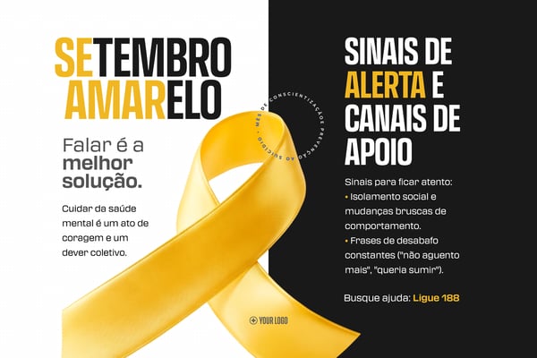 SETEMBRO AMARELO PREVENÇÃO SUICÍDIO SOCIAL MEDIA FLYER PSD EDITÁVEL