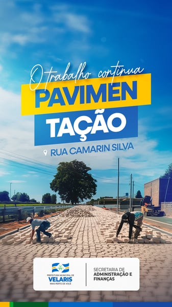 PREFEITURA PAVIMENTAÇÃO AVISO INFORME COMUNICADO SOCIAL MEDIA PSD EDITÁVEL