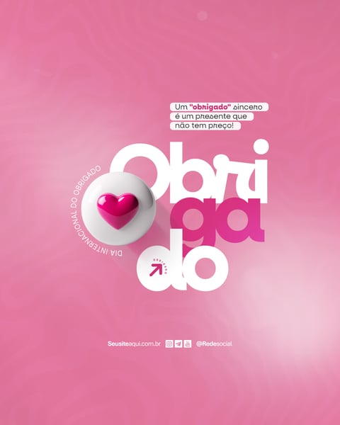 DIA INTERNACIONAL DO OBRIGADO 11 DE JANEIRO DIA DO OBRIGADO SOCIAL MEDIA PSD EDITÁVEL