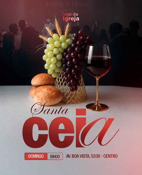 CULTO DE SANTA CEIA DOMINGO 1 PSD EDITÁVEL