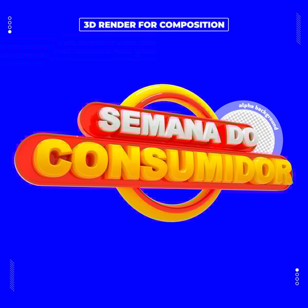 SELO 3D SEMANA DO CONSUMIDOR PARA COMPOSIÇÃO