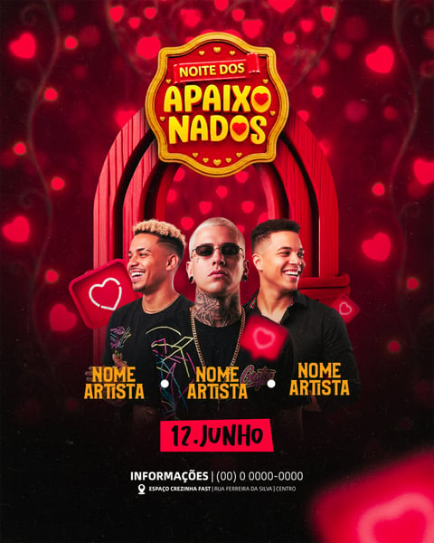 NOITE DOS APAIXONADOS DIA DOS NAMORADOS EVENTO