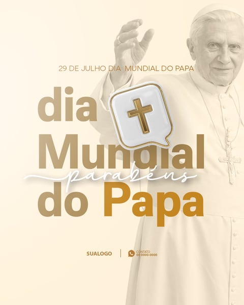 DIA DO PAPA 29 DE JUNHO PARABÉNS SOCIAL MEDIA PSD EDITÁVEL 2