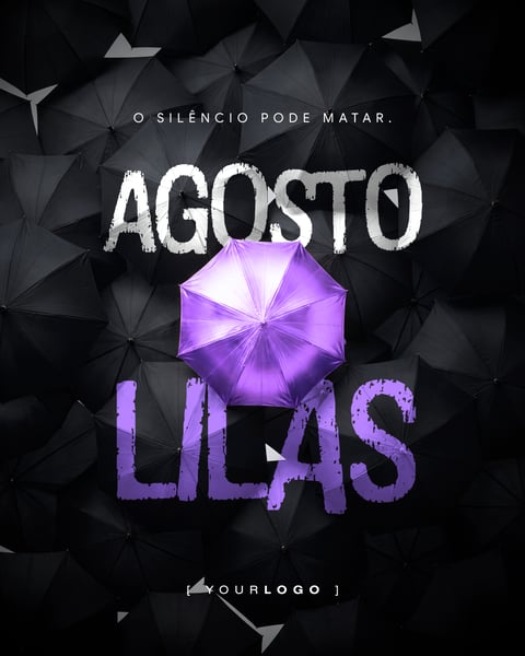 AGOSTO LILÁS O SILÊNCIO PODE MATAR POST EDITORIAL PSD EDITÁVEL