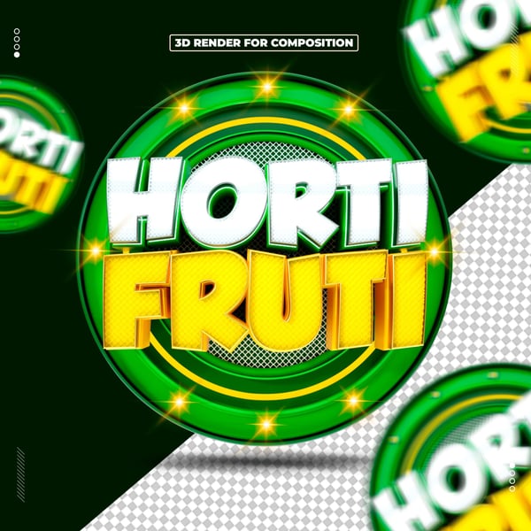 SELO 3D HORTIFRUTI PARA COMPOSIÇÃO