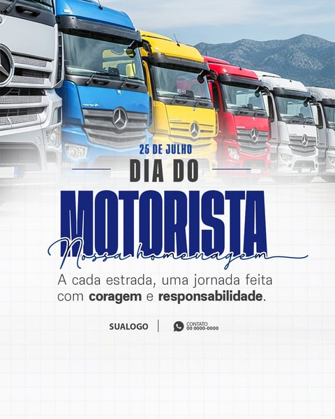 DIA DO MOTORISTA 25 DE JULHO SOCIAL MEDIA PSD EDITÁVEL 1