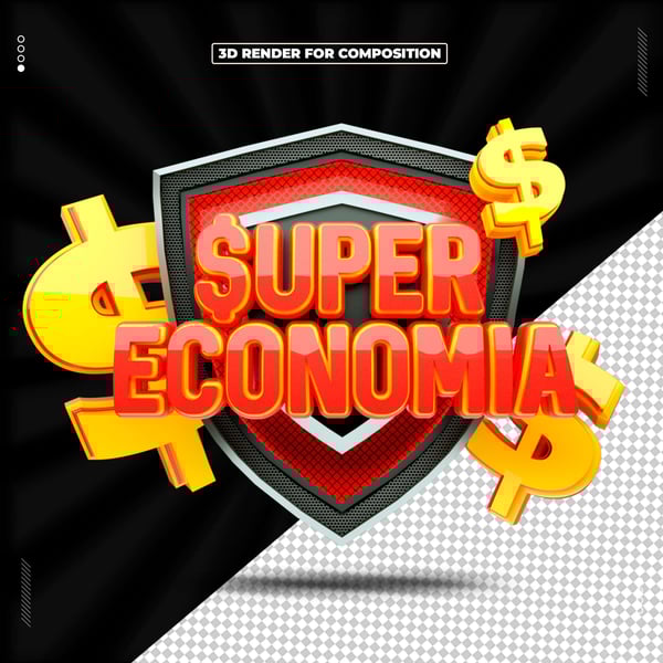 SELO 3D SUPER ECONOMIA PARA COMPOSIÇÃO