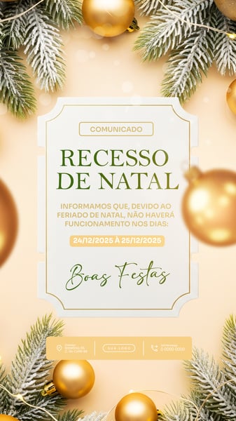 FLYER AVISO IMPORTANTE RECESSO NATAL PSD EDITÁVEL