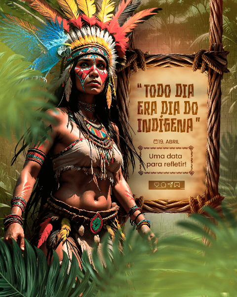 DIA DOS POVOS INDÍGENAS - DIA DO ÍNDIO - SOCIAL MEDIA